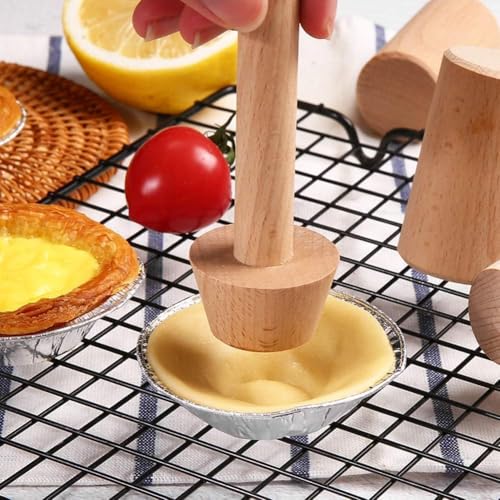 Wooden Double-Sided Tart Tamper and Pastry Crust Pusher - 14.8 cm
