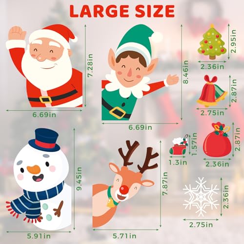 419PCS Double-Sided Christmas Window Stickers for Holiday Decor