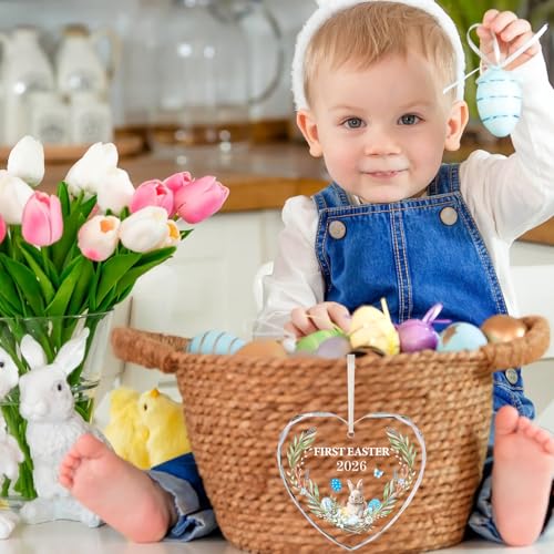 HOWAF My First Easter Ornament for Baby Boy - Acrylic Keepsake with Gift Box