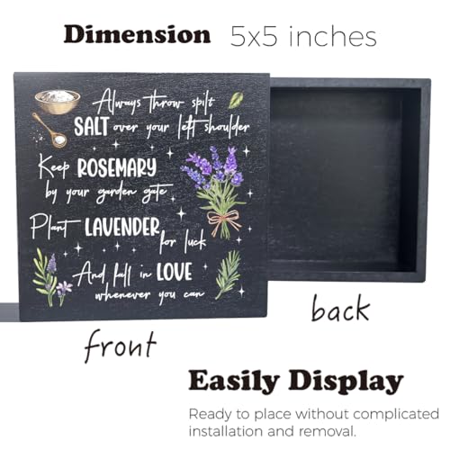 VIYZZX Funny Halloween Kitchen Decor Black Wood Block Sign - Practical Magic W