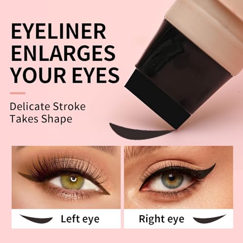 KERYALELA Waterproof Winged Eyeliner Stamp Pen - Dual-Sided Black Eye Liner