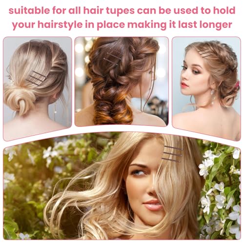 Mini Bobby Pins 50 Pack 1.38 Inch Metal Hair Clips for Women and Girls