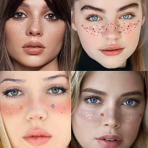 RUSTAMM 14 Sheets Glitter Butterfly Heart Flower Face Temporary Tattoos