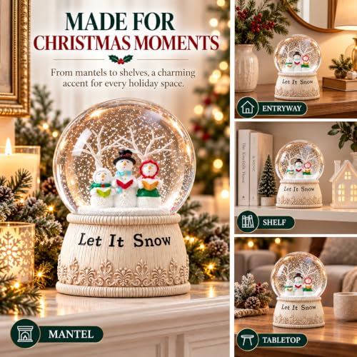Snowman Musical Snow Globe with Glittering Snowfall - Christmas Decor - Variation of THIS listing