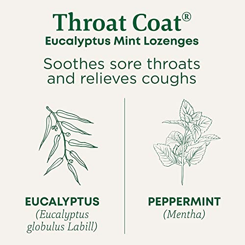 Traditional Medicinals Organic Throat Coat Lozenges Eucalyptus Mint, Pack of 1