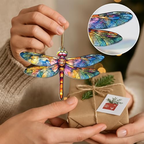 Musemory 2PCS Dragonfly Holiday Ornaments - Meaningful Christmas Tree Decorations