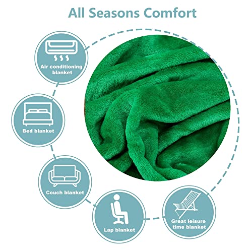 NANPIPER Emerald Green Baby Blanket - Super Soft Fleece Throw 30"x40"