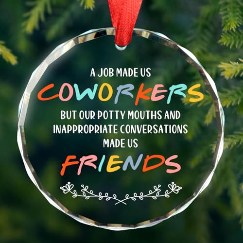 Humorous Glass Ornament Farewell Gift for Coworkers & Friends