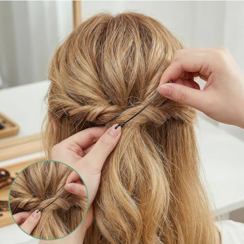 LXUEJIE 100 Pcs Curved Bobby Pins 2.2in Large Black Hair Pins for Thick Hair