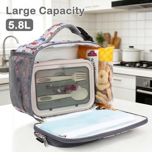 FlowFly Insulated Kids Lunch Box - Durable Meal Tote for School