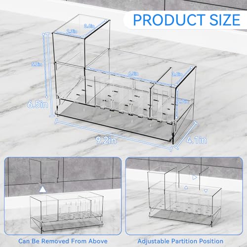SuoXing Clear Sink Caddy & Sponge Holder - Self-Draining Organizer