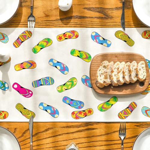 Summer Table Runner 72 Inches Long Hawaiian Beach Tropical Dining Decor