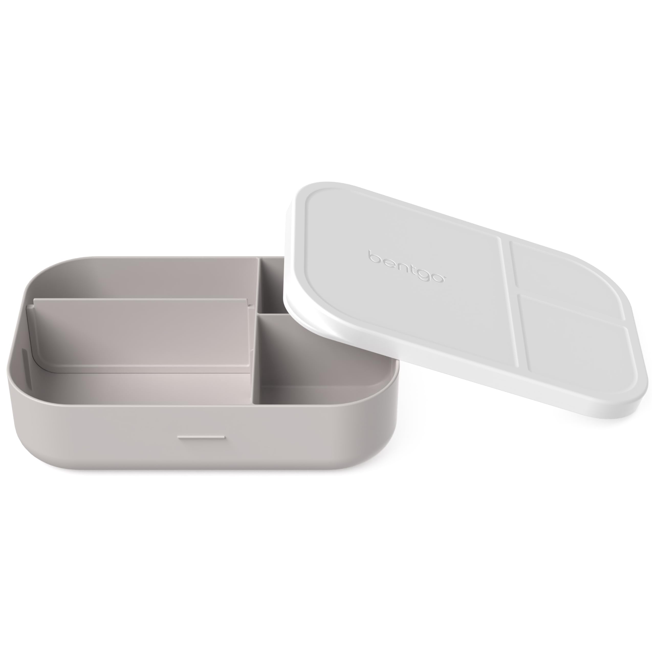 Bentgo® Modern Tray with Matte Lid - Reusable, BPA-Free, Meal Prep Containers for Adults with Removable Divider - 3 or 4 Compartments for Healthy Portioned Meals At Home & On the Go (White)