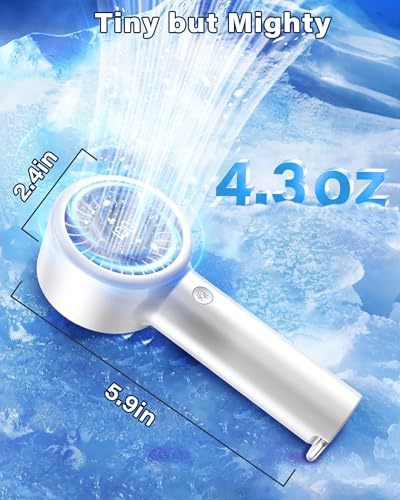 JMOSTRG Handheld Turbo Fan - Milk White, 5-Speed Portable Cooling