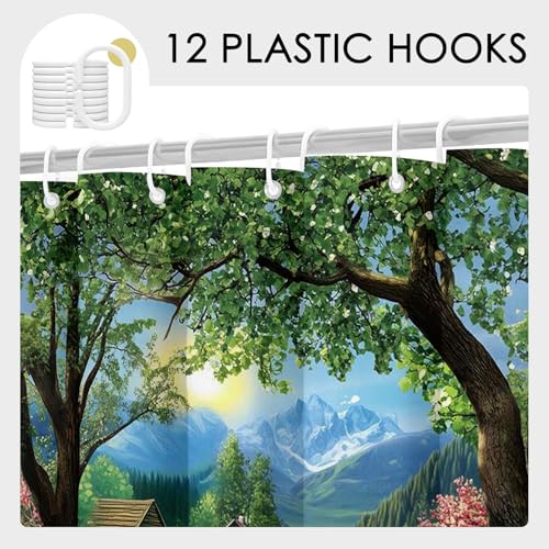 Mocsicka Floral Shower Curtain - Nature Design, 71x71 inch