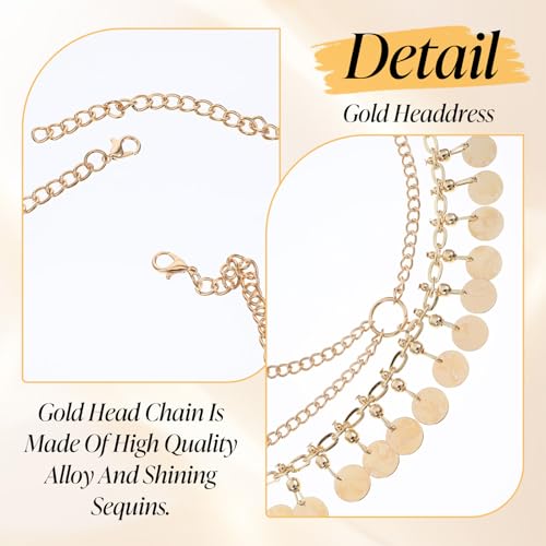 Gold Head Chain & Snake Charm Egyptian Headpiece for Costume & Prom