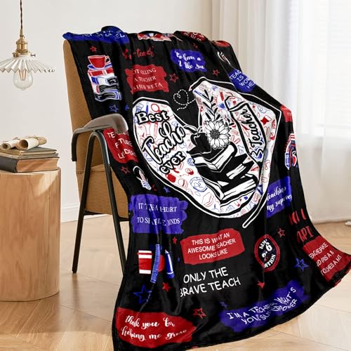 Teacher Appreciation Throw Blanket 50x60 - Soft Flannel Thank You Gift
