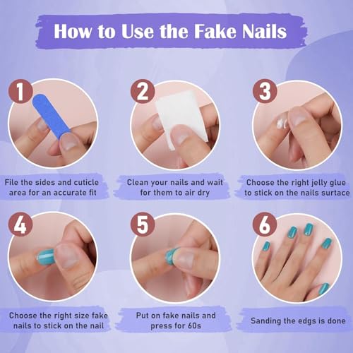 Christmas Press On Nails Medium Square Red Winter Holiday False Nails