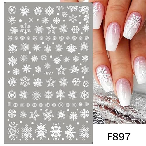 Christmas Snowflake Nail Art Stickers 3D Self-Adhesive Winter Decals