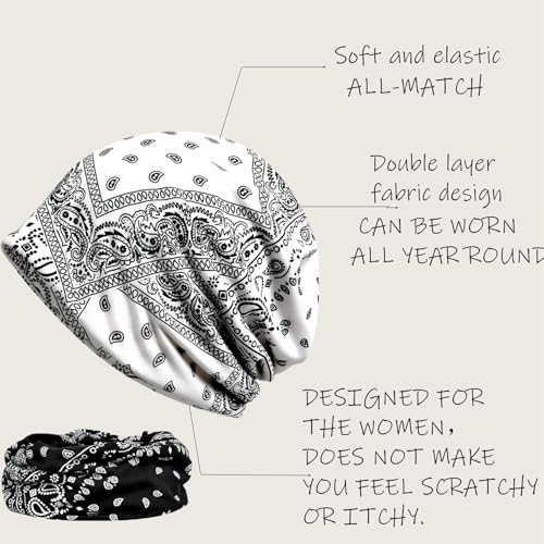 4 Pieces Soft Cotton Beanie Turban for Women, Chemo Head Scarf Hats, Elastic Hair Wraps, Cancer Headwear Covers