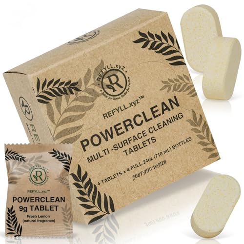 REFYLL Eco-Friendly Multi-Surface Cleaning Tablets - Lemon Scent (4 Pack)