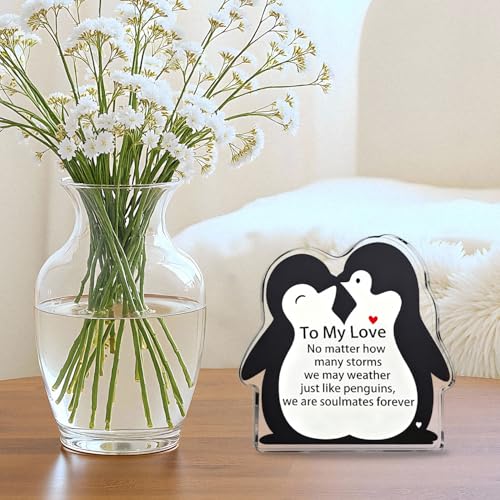 Acrylic Penguin Couples Gift for Valentine's Day & Anniversaries