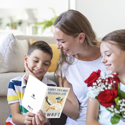 Funny Belated Mother's Day Card - Humorous Greeting for Mom, Wife, Grandma