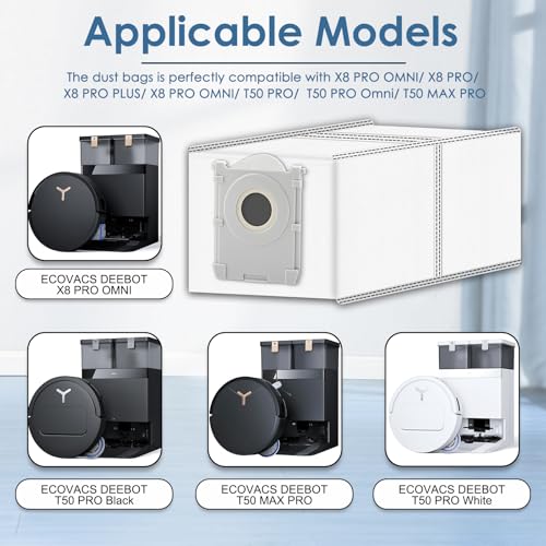 Replacement Dust Bags for ECOVACS DEEBOT X9 Pro & T50 Models - 3 Pack