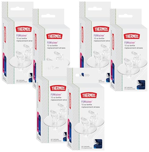 THERMOS FUNtainer Replacement Straws - 6 Pack for 12oz Bottles
