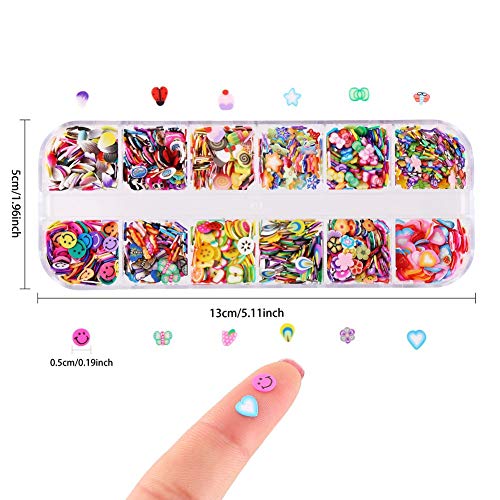 CCINEE Polymer Clay Nail Art Slices Assorted Fruit Flower Food Slime Decor