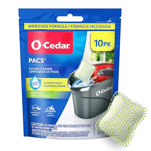 O-Cedar Floor Cleaning PACS, Crisp Citrus Scent – Enzyme Pods for Streak-Free Shine