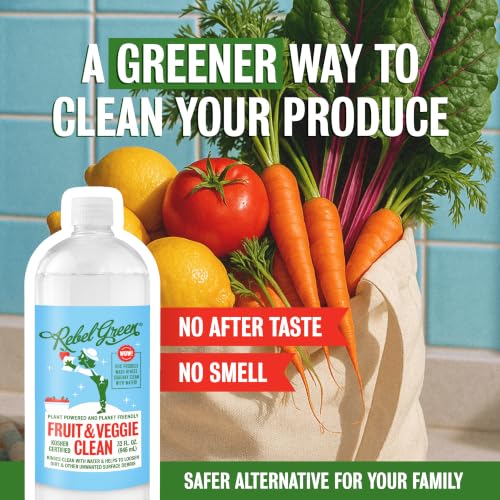 128 Fl Oz Rebel Green Fruit & Veggie Clean - Natural Produce Wash Refill