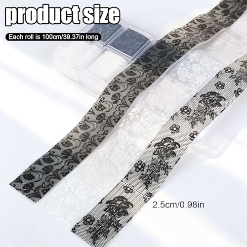 Fukaisu 10 Rolls Lace Nail Art Foil Transfer Stickers Flower Pattern