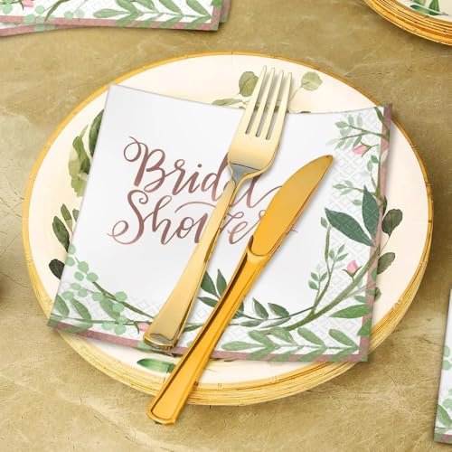 Amscan Love & Leaves Beverage Napkins, Eco-Friendly Paper, 5"x5", 16 Pack