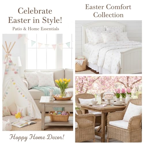 Bunny Throw Pillow Covers Set of 2 | 18x18 Inch Easter Decor