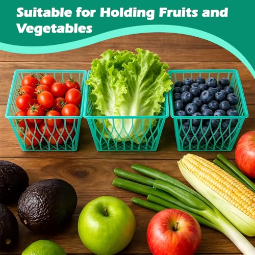 20 Pack Plastic Berry Baskets - 4-Inch Fruit & Vegetable Storage
