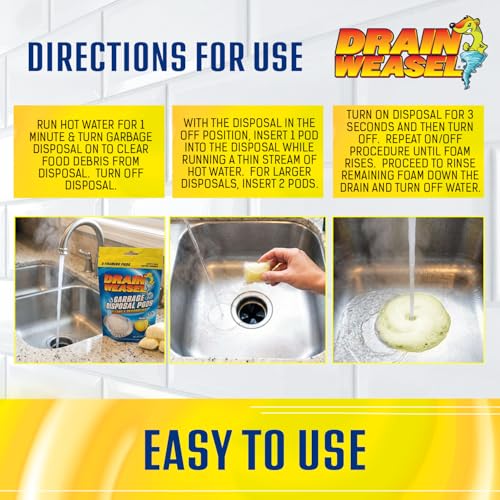 Drain Weasel Garbage Disposal Cleaner & Deodorizer Pods - 5 Pack