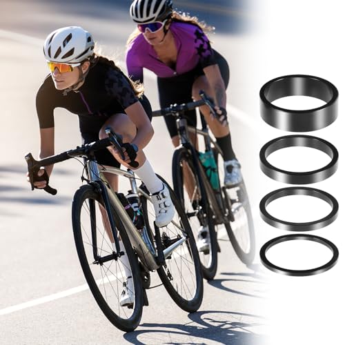 8 PCS Bicycle Headset Spacer, 4 Sizes Aluminium Alloy Bike Handlebar Stem Spacers Threadless Fork Washer Fit for 1 1/8-Inch Stem 2mm 3mm 5mm 10mm