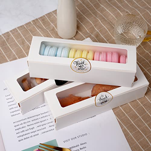 28 Pack Macaron Boxes with Clear Window - Bakery Packaging