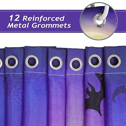 Bonhause Halloween Shower Curtain - Scary Witch & Pumpkin Design, 72x72 Inch Waterproof Polyester