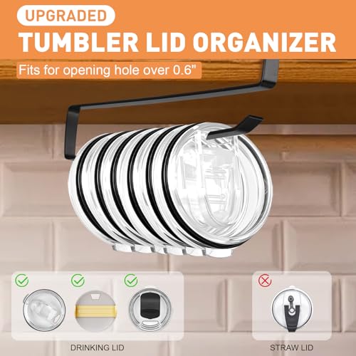 IPEROT Tumbler Lid Organizer - 2 Pack Space-Saving Rack for 12 Lids
