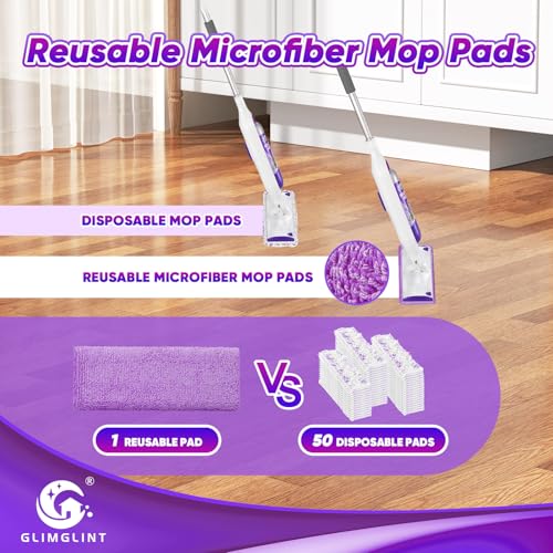 GLIMGLINT Reusable Microfiber Mop Pads for 13-15 Inch Spray Mops - 16 Pack