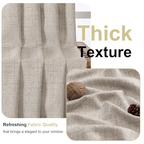LIVEKID Faux Linen Light Filtering Short Valance Curtain - 52"x14"