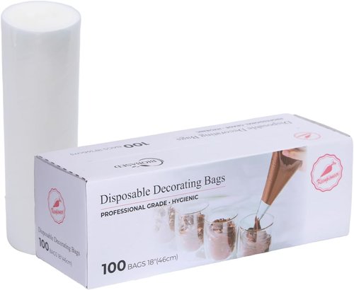 Keenpioneer 18-Inch Piping Bags | Large Capacity Biobased Disposable Pastry Bags - 100 Count
