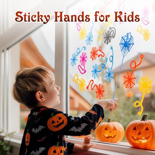 24 Pcs Sticky Spider Web Hands - Fun Kids Party Favors & Prize Box Toys