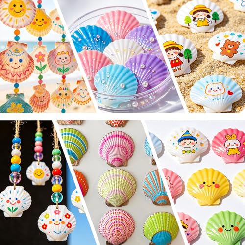 30PCS 2.5-3 Inch Natural White Scallop Shells for Crafts, Decor & Aquariums