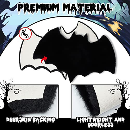 Gothic Bat Shaped Bath Mat | Soft Non-Slip Halloween Rug 32.5x21.7 in