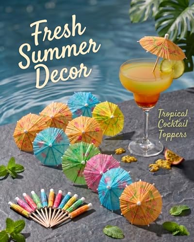 ZILAMGOO 40-Pack Cocktail Umbrellas for Drinks, Mini Paper Parasol Picks