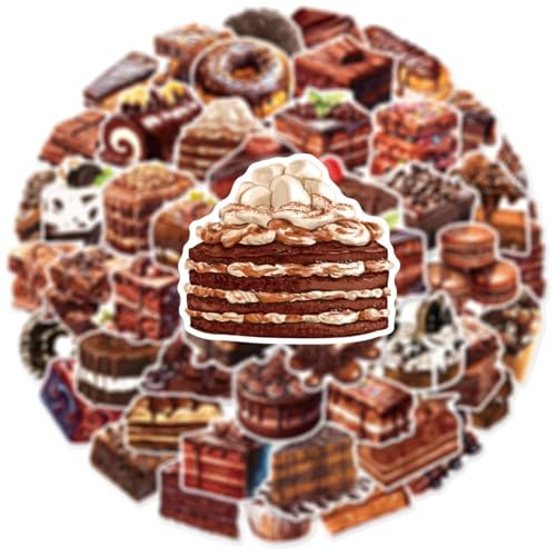 50 Waterproof Chocolate Dessert Stickers for DIY Decor