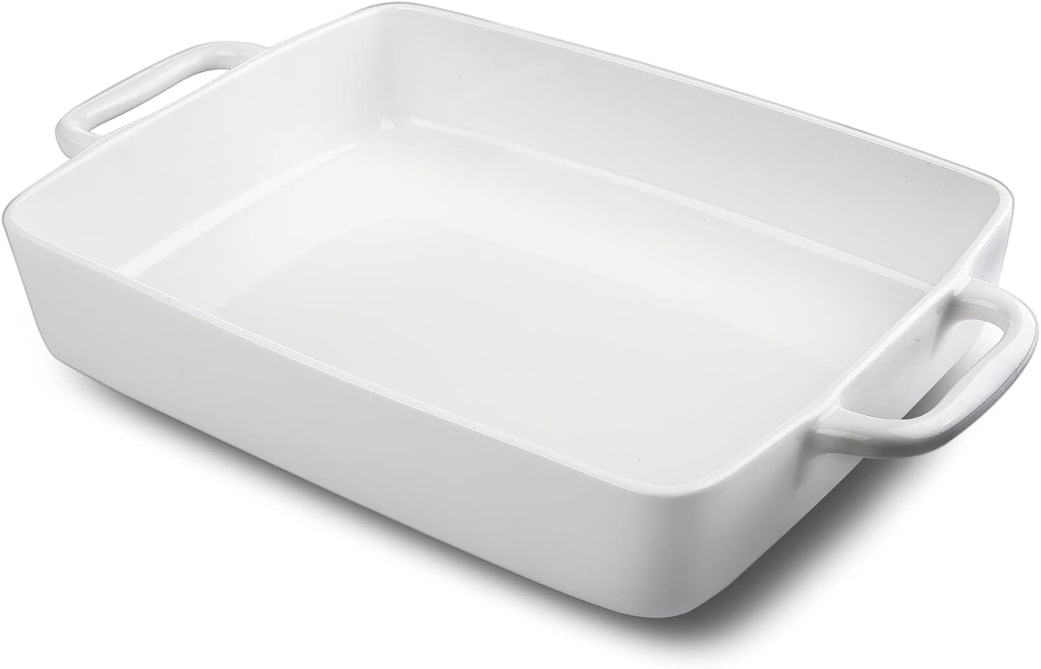 9 x 13 Ceramic Baking Dish by [Brand Name] - Large Lasagna Pan with Double Handles for Easy Cooking - White